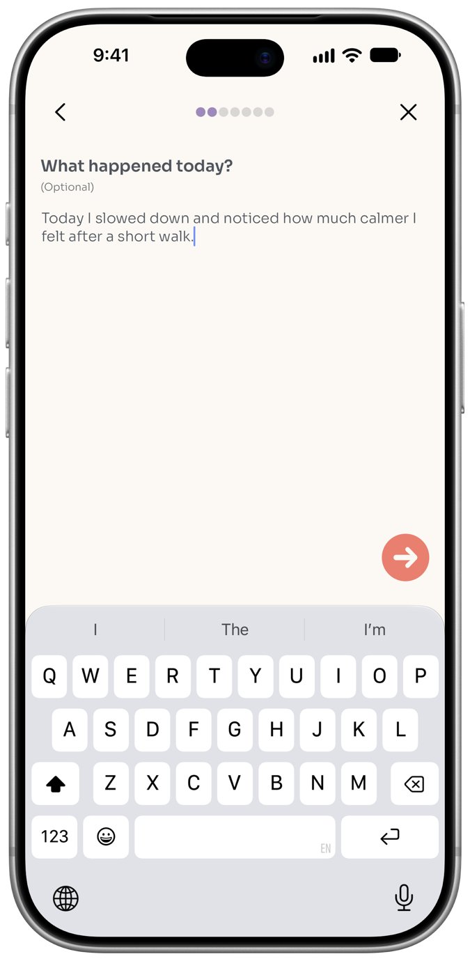 Guided CBT Reflection on iPhone